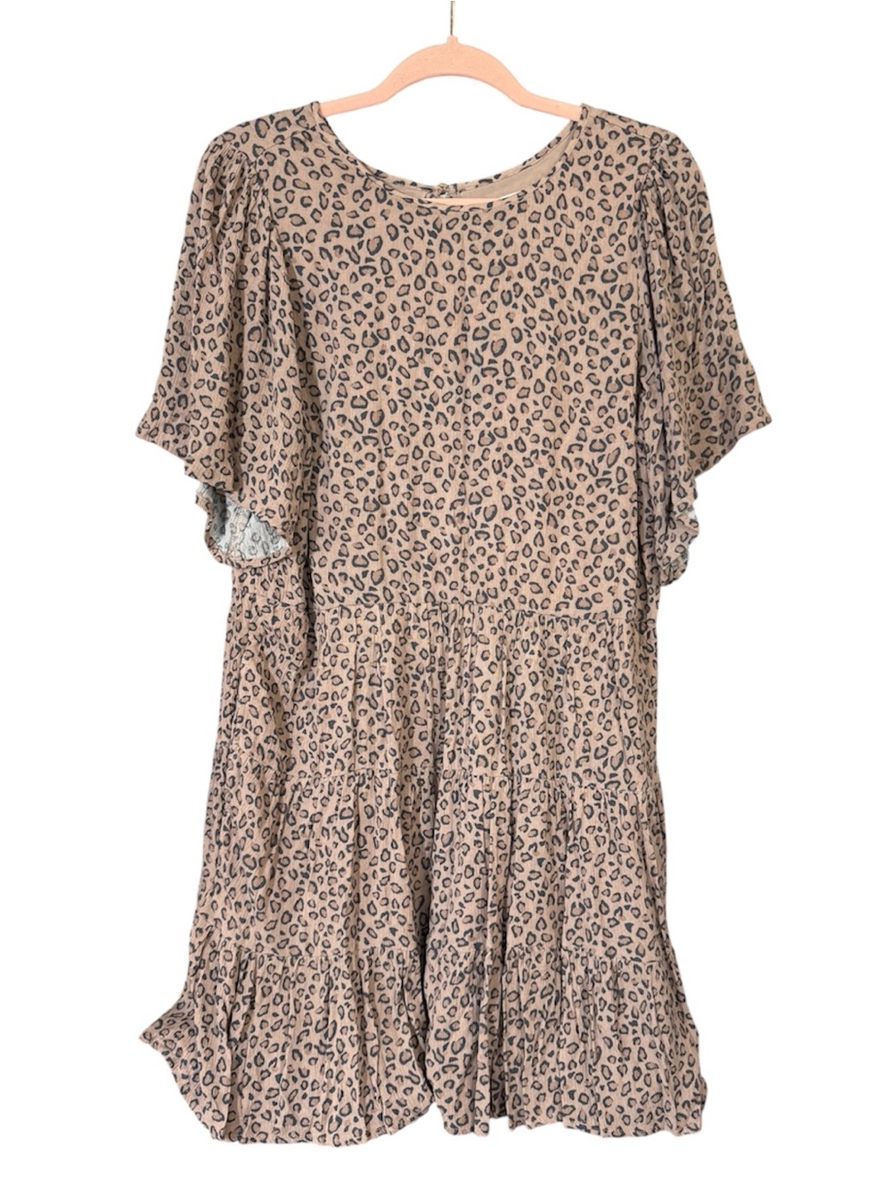 Abercrombie & Fitch Brown Animal Leopard Print Tiered Swing Dress Size Medium T